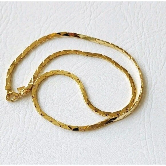 Vintage Pierre Cardin Necklace Gold Tone Chain 20“ Cobra Link Signed - Picture 1 of 5